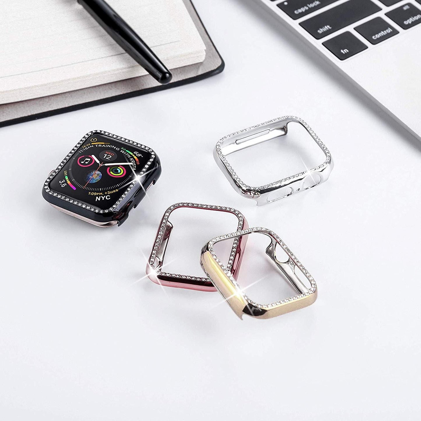 Quasar Protective Diamond Case Compatible With Apple Watch - Elegance & Splendour