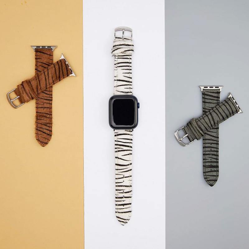 Midnight Zebra Leather x Jungle Collection - Luxe Strap