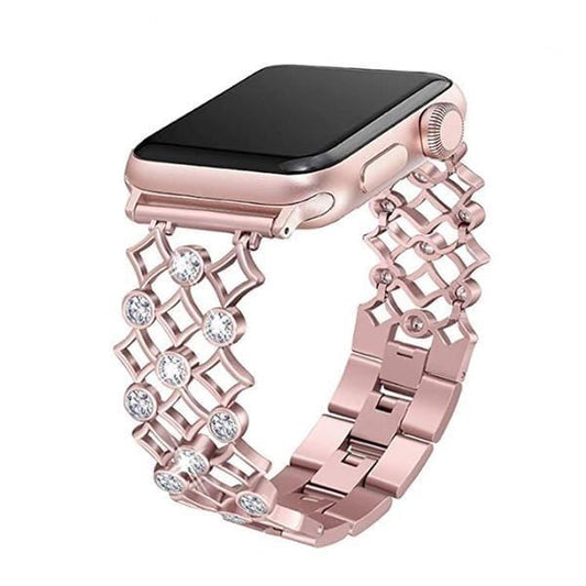 Rhinestones Studded Perfect Polished Band Compatible With Apple Watch - Elegance & Splendour
