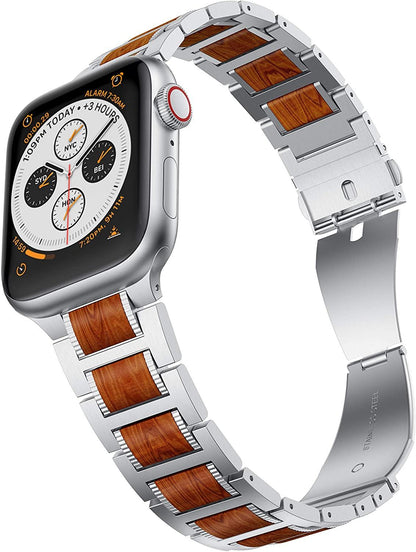 Red Sandalwood Stainless Steel Metal Band for Apple Watch - Strapsz Apple Watch Metal Bands Strapsz 