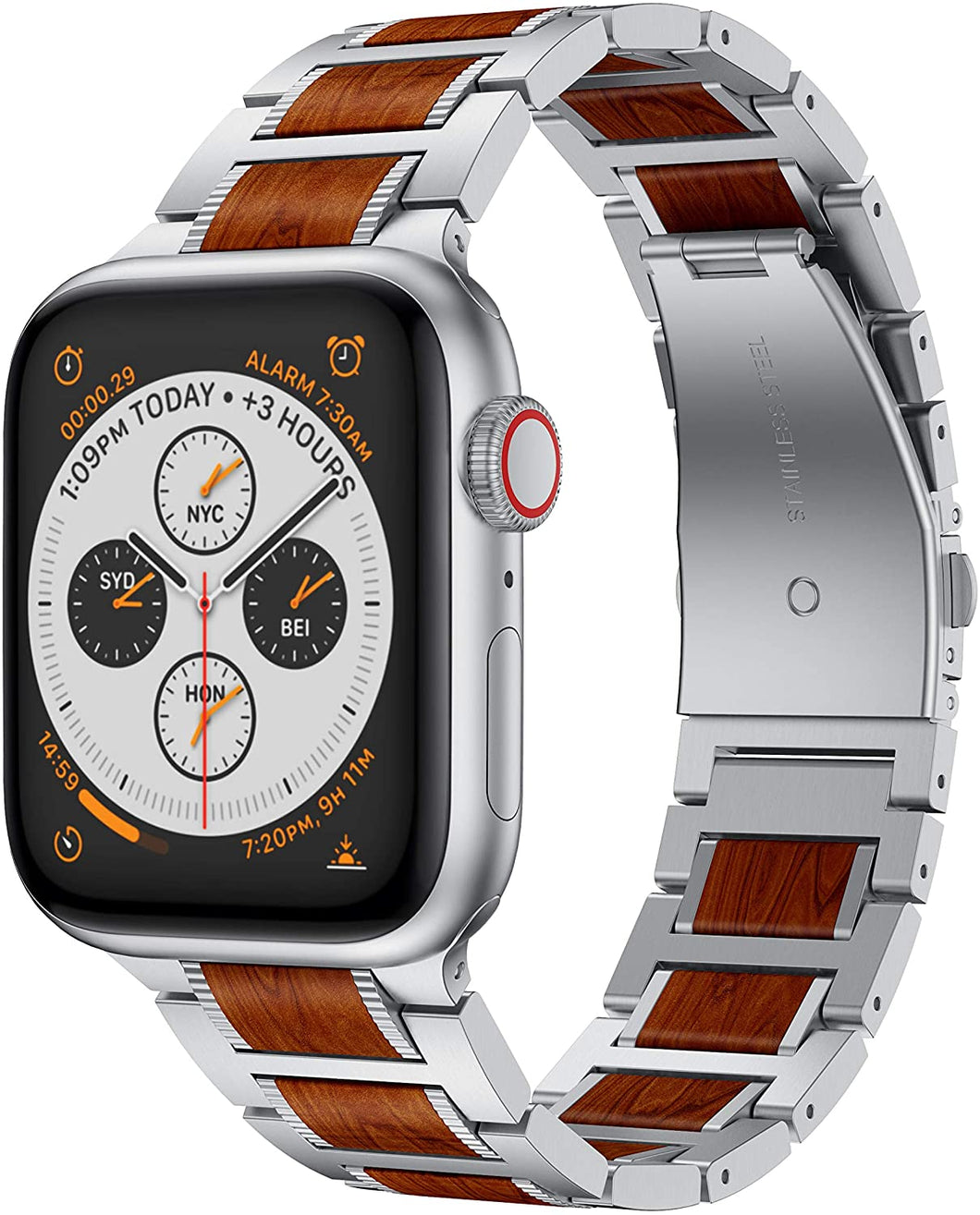 Red Sandalwood Stainless Steel Metal Band for Apple Watch - Strapsz Apple Watch Metal Bands Strapsz 