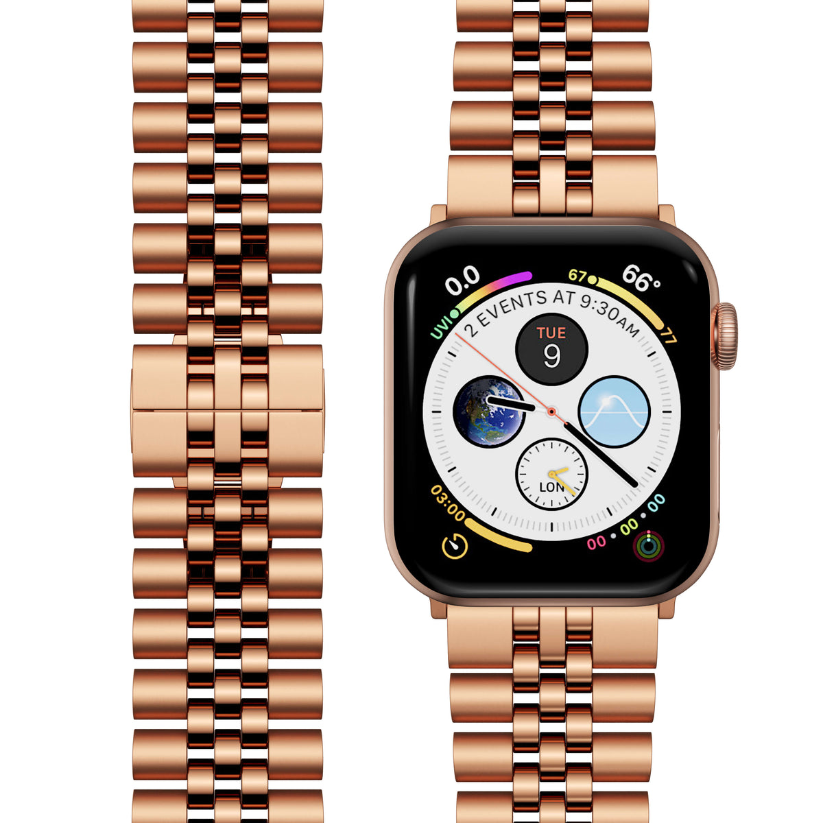Rose gold Apple watch strap 