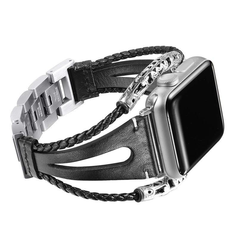 Erato Handmade Leather Band For Apple Watch 1-7, SE (2 Colours) - Burnana Concept 