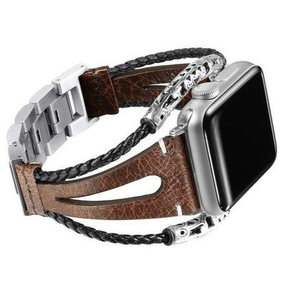 Erato Handmade Leather Band For Apple Watch 1-7, SE (2 Colours) - Burnana Concept 